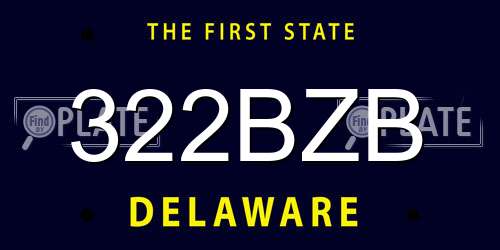 322BZB Delaware License Plate
