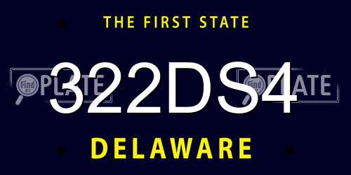 322DS4 Delaware License Plate