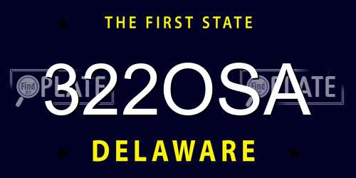 322OSA Delaware License Plate