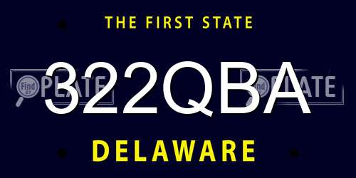 322QBA Delaware License Plate