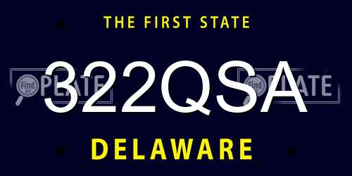 322QSA Delaware License Plate
