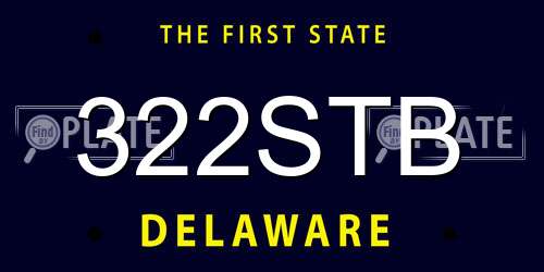 322STB Delaware License Plate