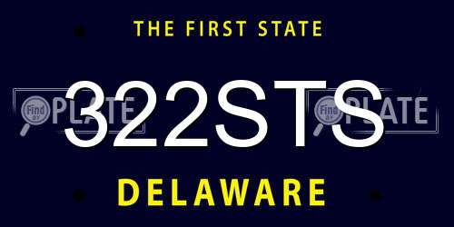 322STS Delaware License Plate