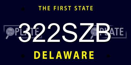 322SZB Delaware License Plate