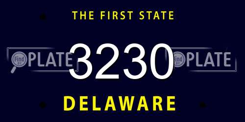 3230 Delaware License Plate