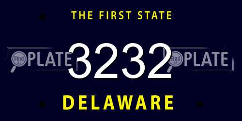 3232 Delaware License Plate