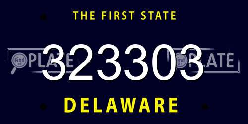 323303 Delaware License Plate