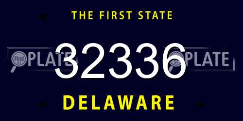32336 Delaware License Plate