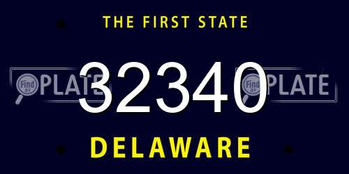 32340 Delaware License Plate