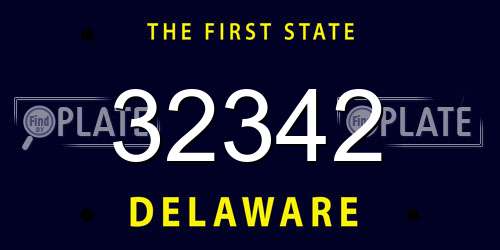 32342 Delaware License Plate