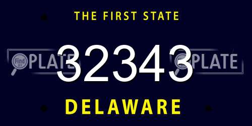 32343 Delaware License Plate