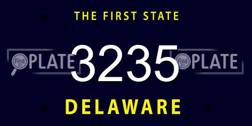 3235 Delaware License Plate
