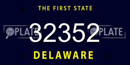 32352 Delaware License Plate