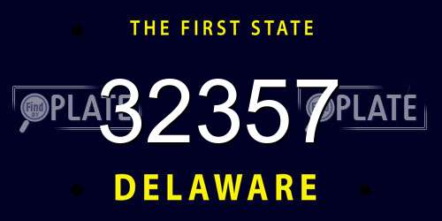 32357 Delaware License Plate