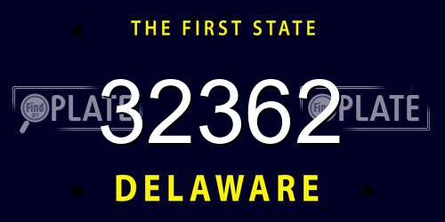 32362 Delaware License Plate