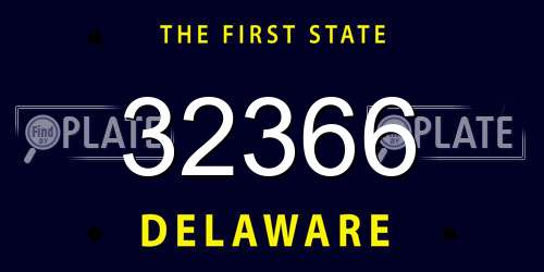 32366 Delaware License Plate