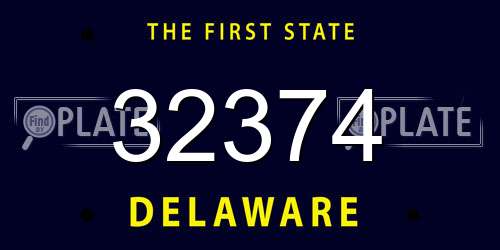 32374 Delaware License Plate