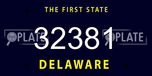 32381 Delaware License Plate