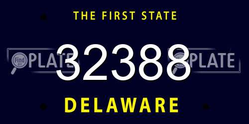 32388 Delaware License Plate