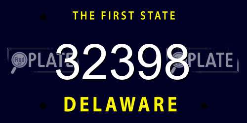 32398 Delaware License Plate