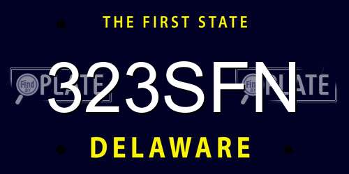 323SFN Delaware License Plate