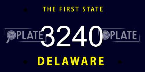 3240 Delaware License Plate