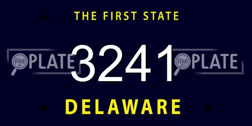 3241 Delaware License Plate