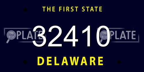 32410 Delaware License Plate
