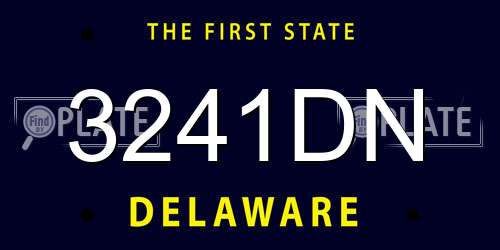 3241DN Delaware License Plate