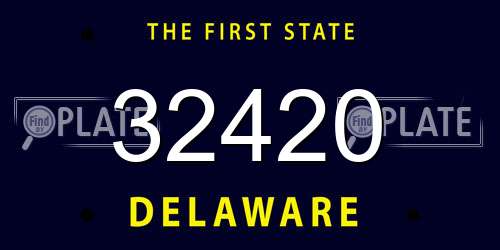 32420 Delaware License Plate