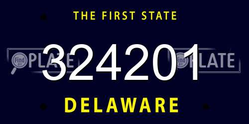 324201 Delaware License Plate