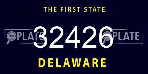 32426 Delaware License Plate