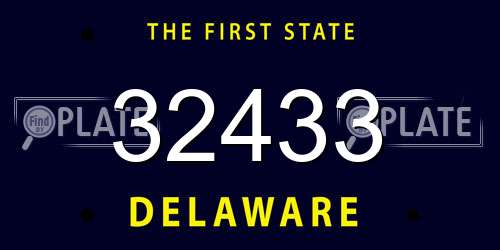32433 Delaware License Plate