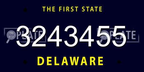 3243455 Delaware License Plate