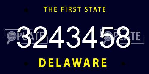 3243458 Delaware License Plate