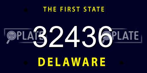 32436 Delaware License Plate