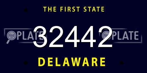 32442 Delaware License Plate