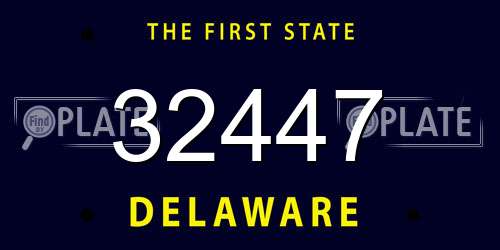 32447 Delaware License Plate