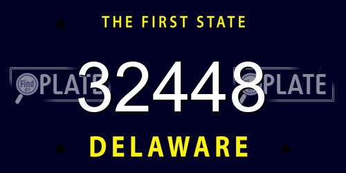32448 Delaware License Plate