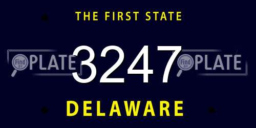 3247 Delaware License Plate