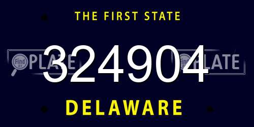 324904 Delaware License Plate