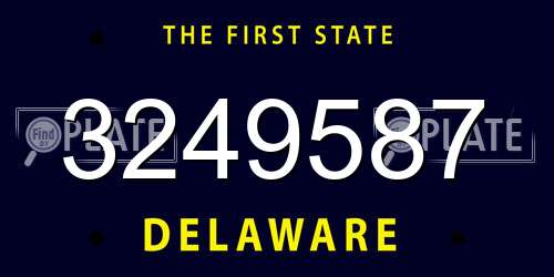 3249587 Delaware License Plate