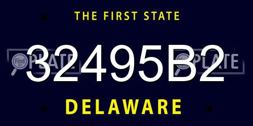 32495B2 Delaware License Plate