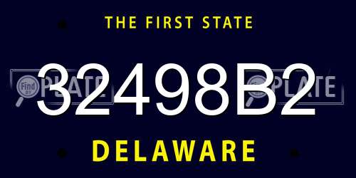 32498B2 Delaware License Plate