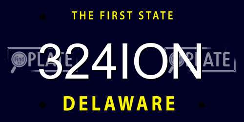 324ION Delaware License Plate