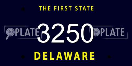 3250 Delaware License Plate