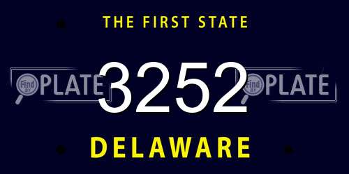 3252 Delaware License Plate
