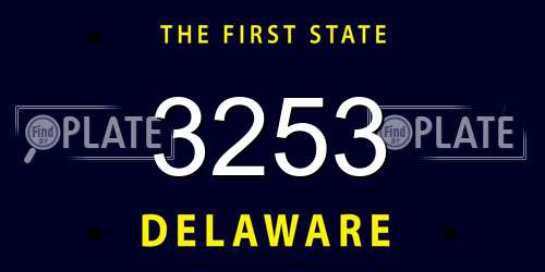 3253 Delaware License Plate
