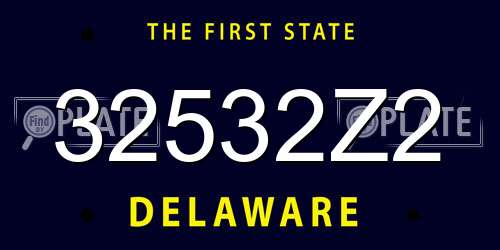 32532Z2 Delaware License Plate