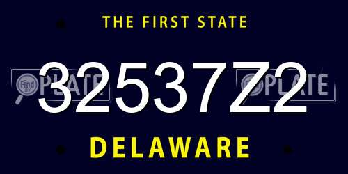 32537Z2 Delaware License Plate